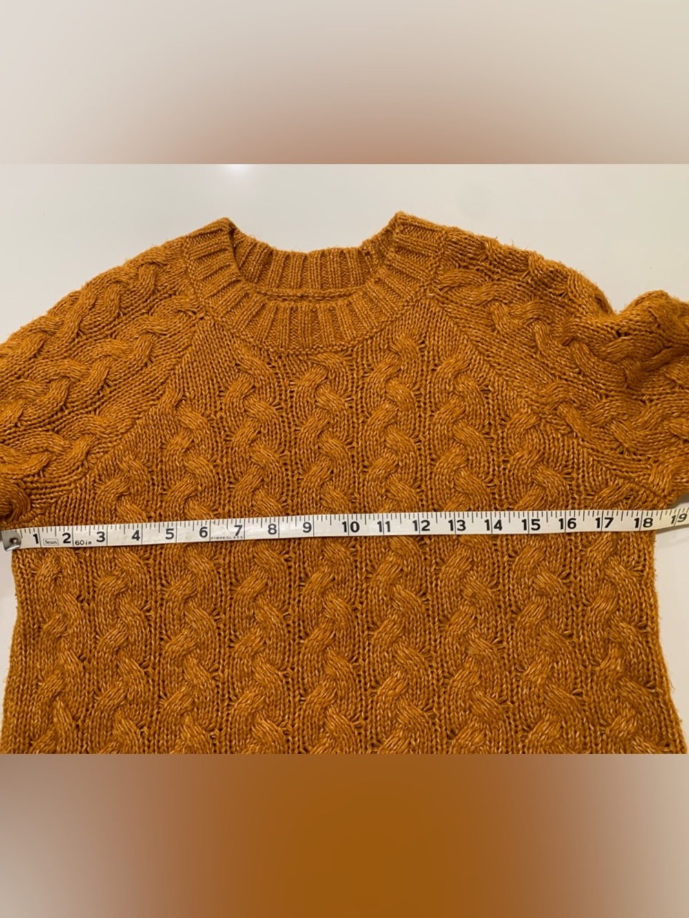 Lucky Brand Women's Soft Quinn Cable Knit Sweater, Mustard, Boxy Cropped Cozy, M - Picture 5 of 7